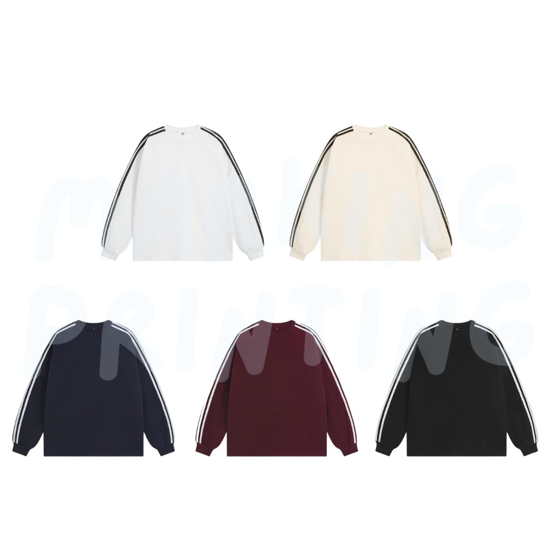 MTCT19 140g striped raglan sweatshirt
