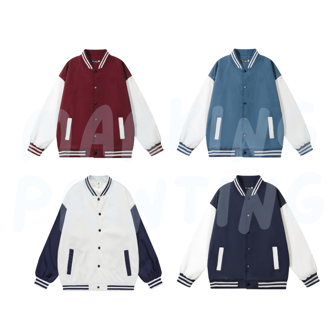 MTD701 Oxford Cloth Drop Shoulder Baseball Jacket 