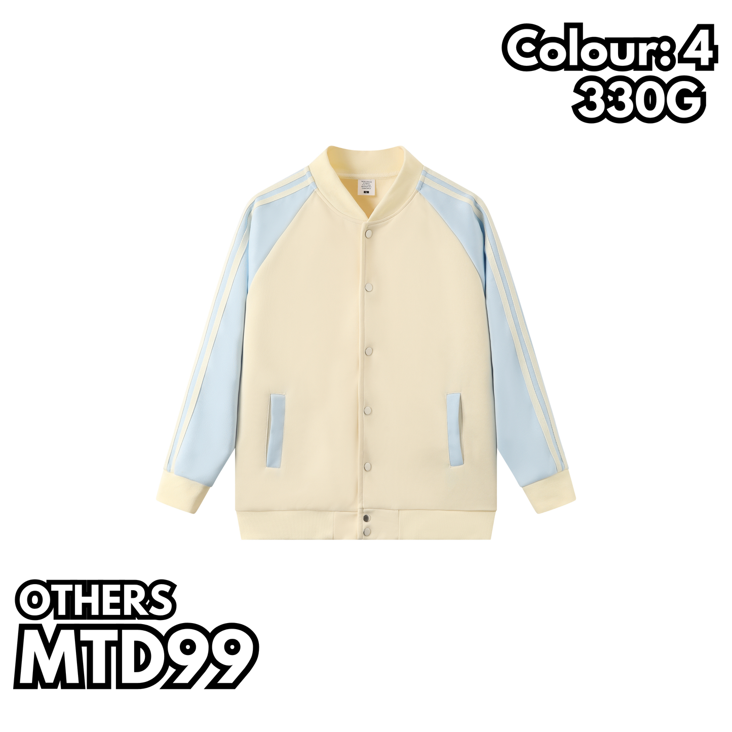 MTD999 條紋插肩棒球褸