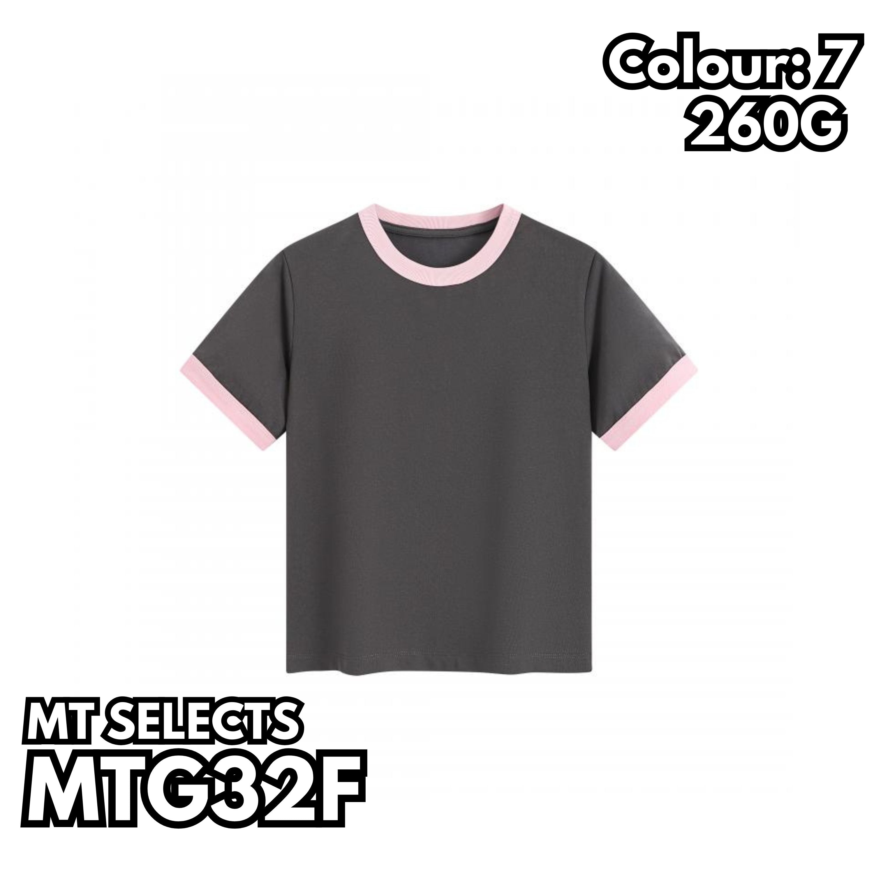 MTG32F 女裝重磅撞色領短袖TEE