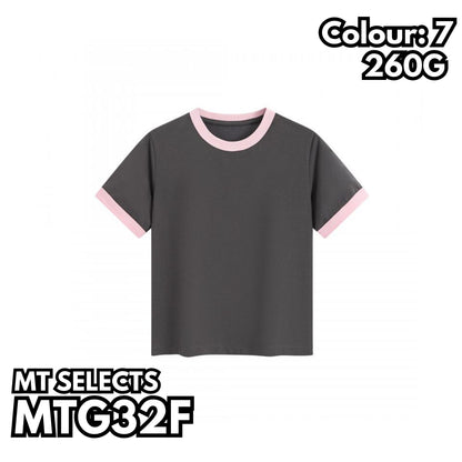 MTG32F 女裝重磅撞色領短袖TEE