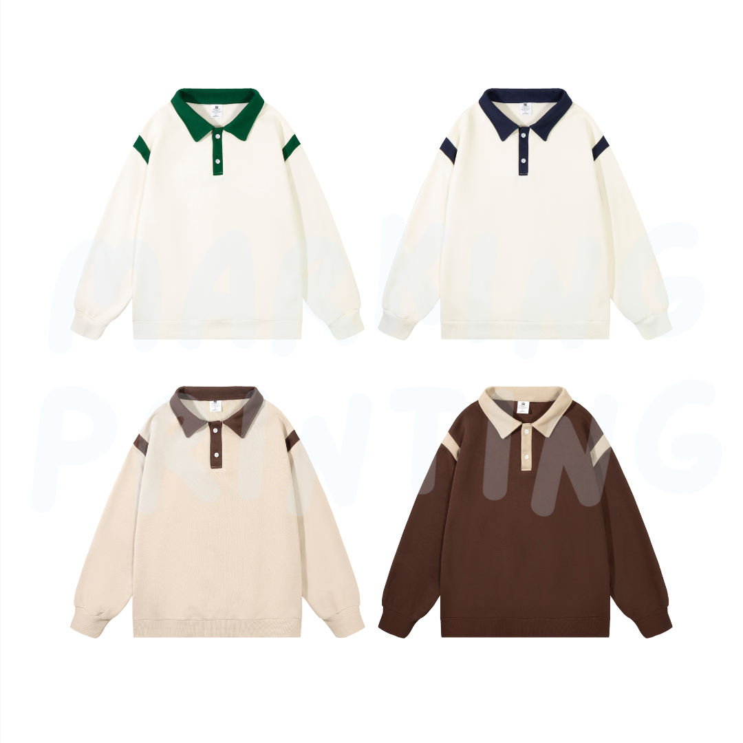 MTH04 320g color matching POLO sweatshirt 