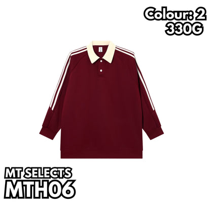 MTH06 條紋插肩POLO衛衣