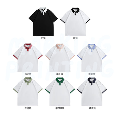 MTP065 撞色邊落肩短袖POLO TEE