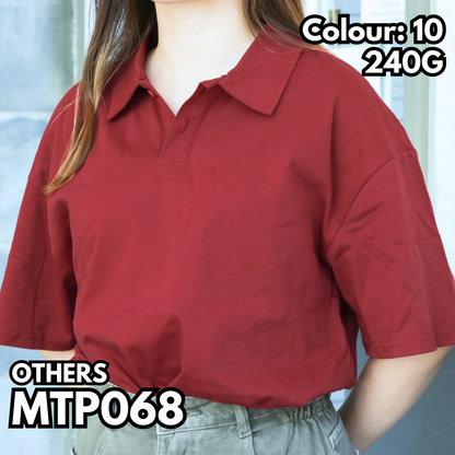 MTP068 重磅落肩短袖POLO TEE