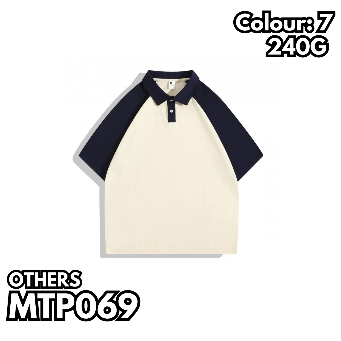 MTP069 240g Heavyweight Raglan Short Sleeve POLO Shirt 