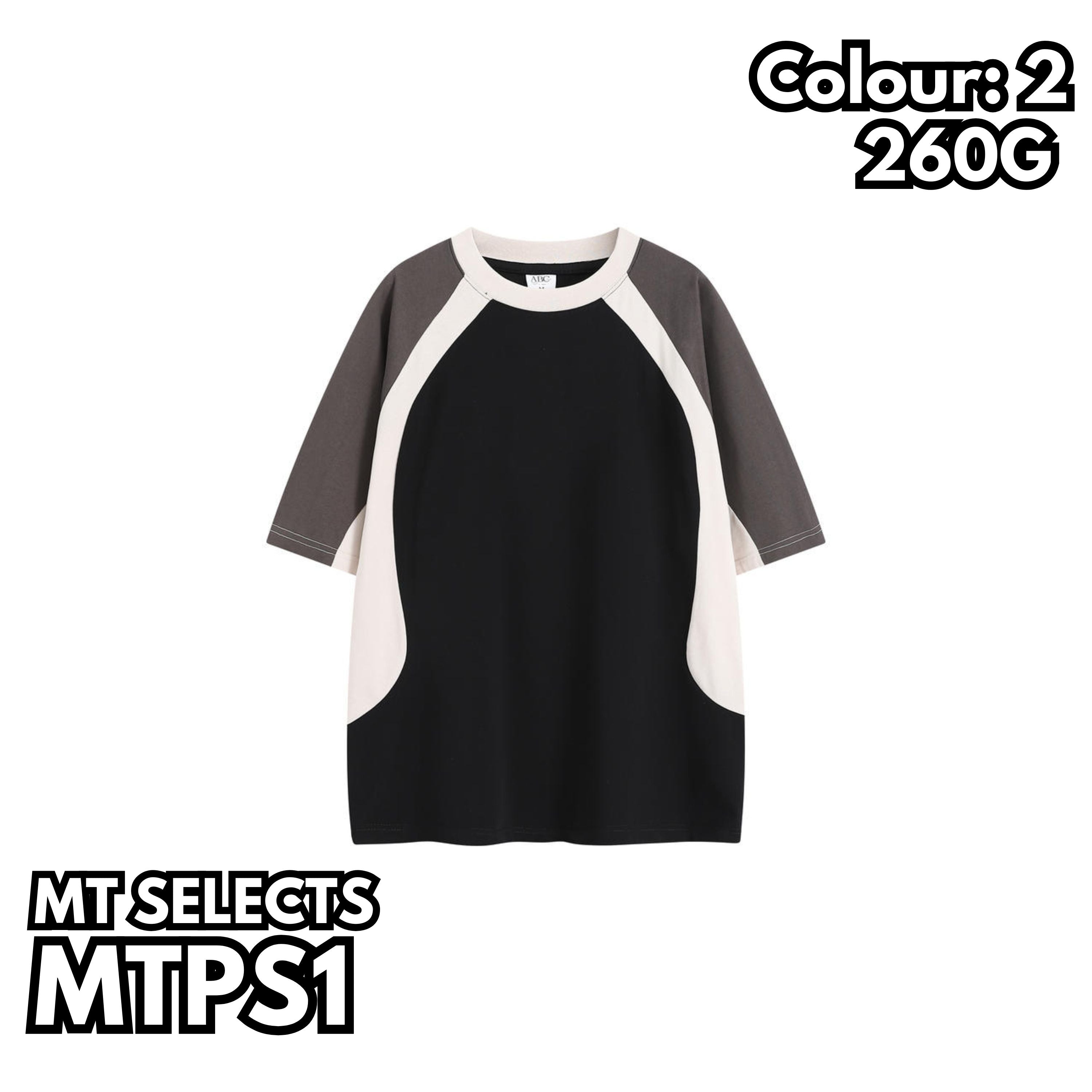 MTPS1 重磅拼布插肩短袖TEE