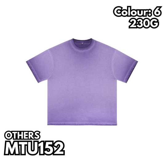 MTU152 230克重磅水洗蠟染落肩短袖TEE