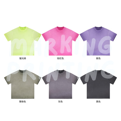 MTU152 重磅蠟染水洗小落肩短袖TEE