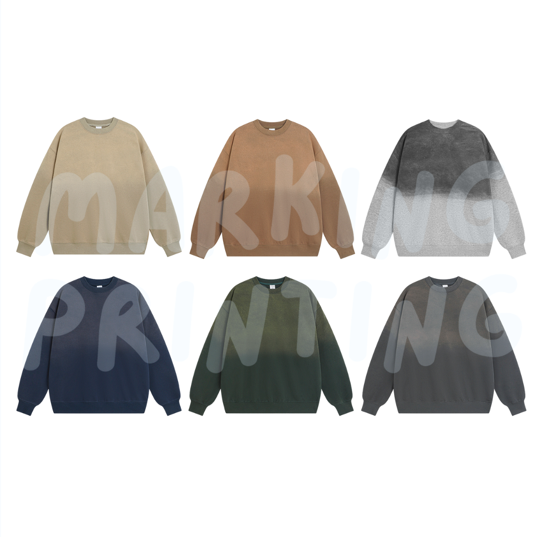 MT121 370g gradient washed heavyweight sweatshirt 