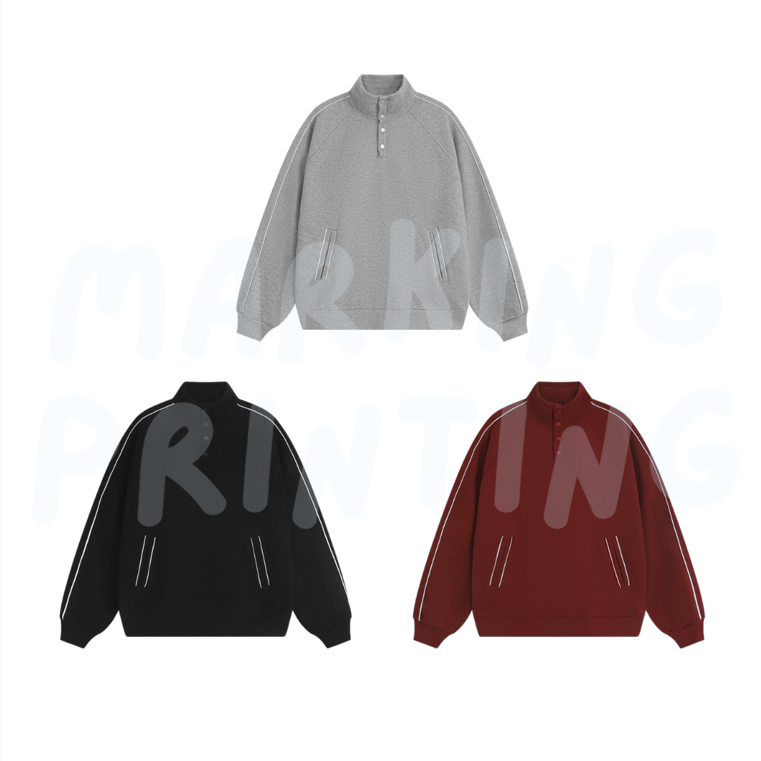 MTWY806 400g Pineapple Heavy Stand Collar Sweatshirt