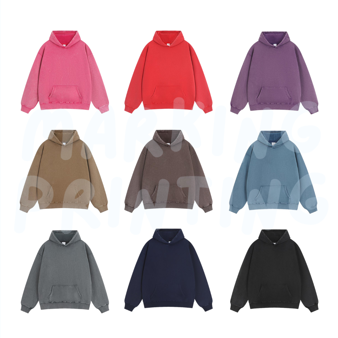MTWY902 400g washed heavyweight hooded sweatshirt
