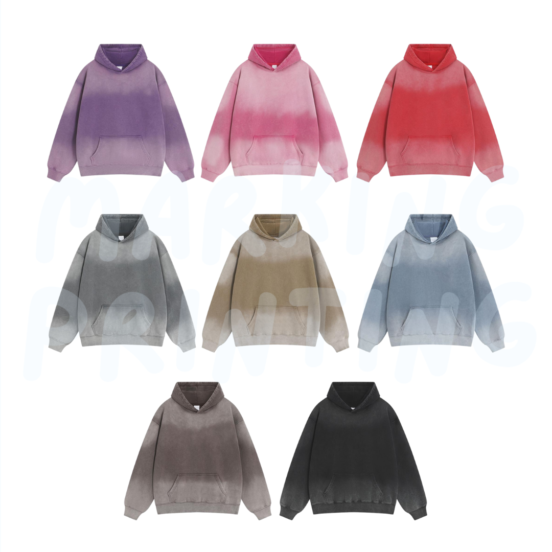 MTWY903 400g washed gradient heavyweight hooded sweatshirt