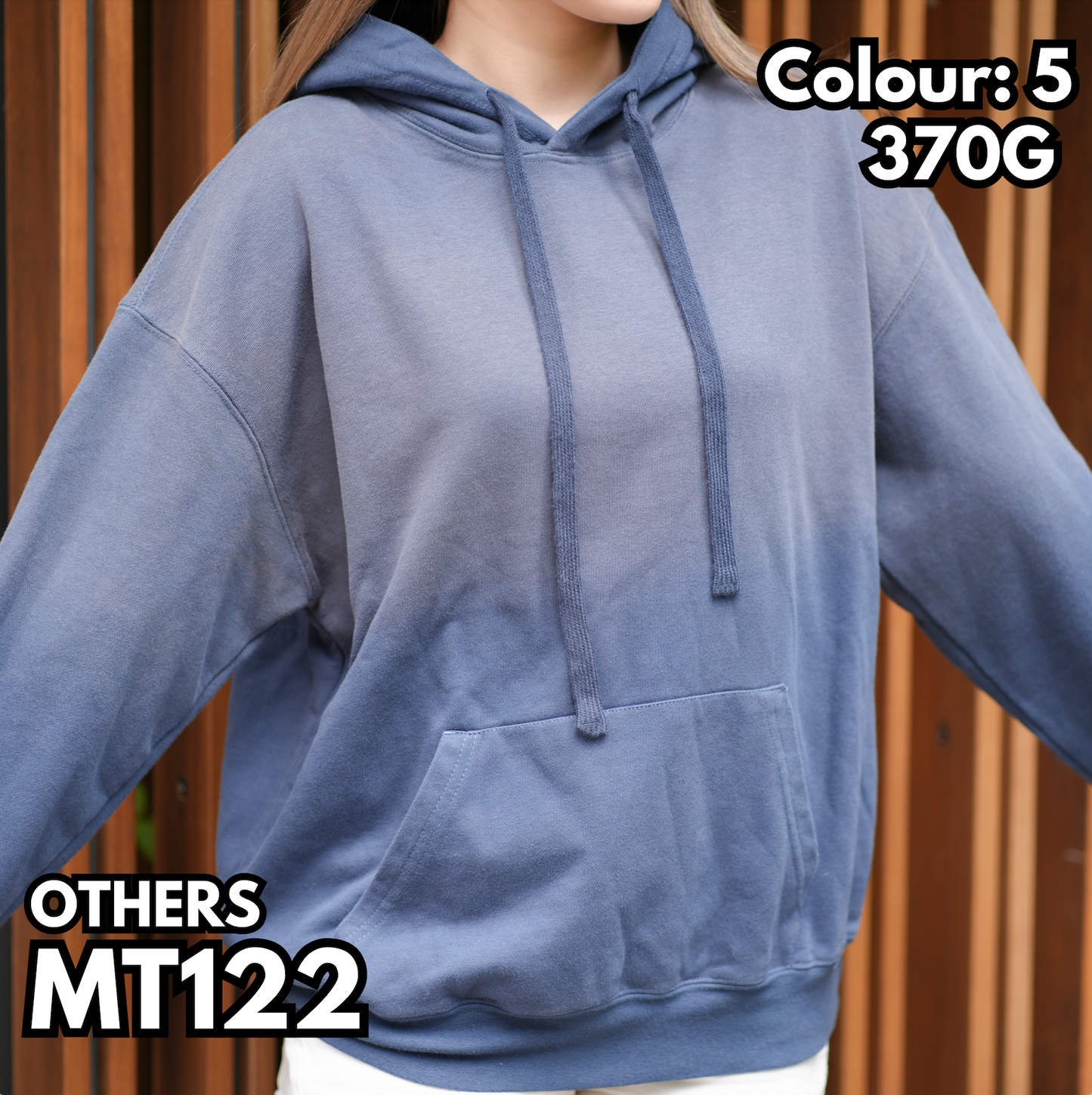 MT122 370克漸變水洗重磅連帽衛衣