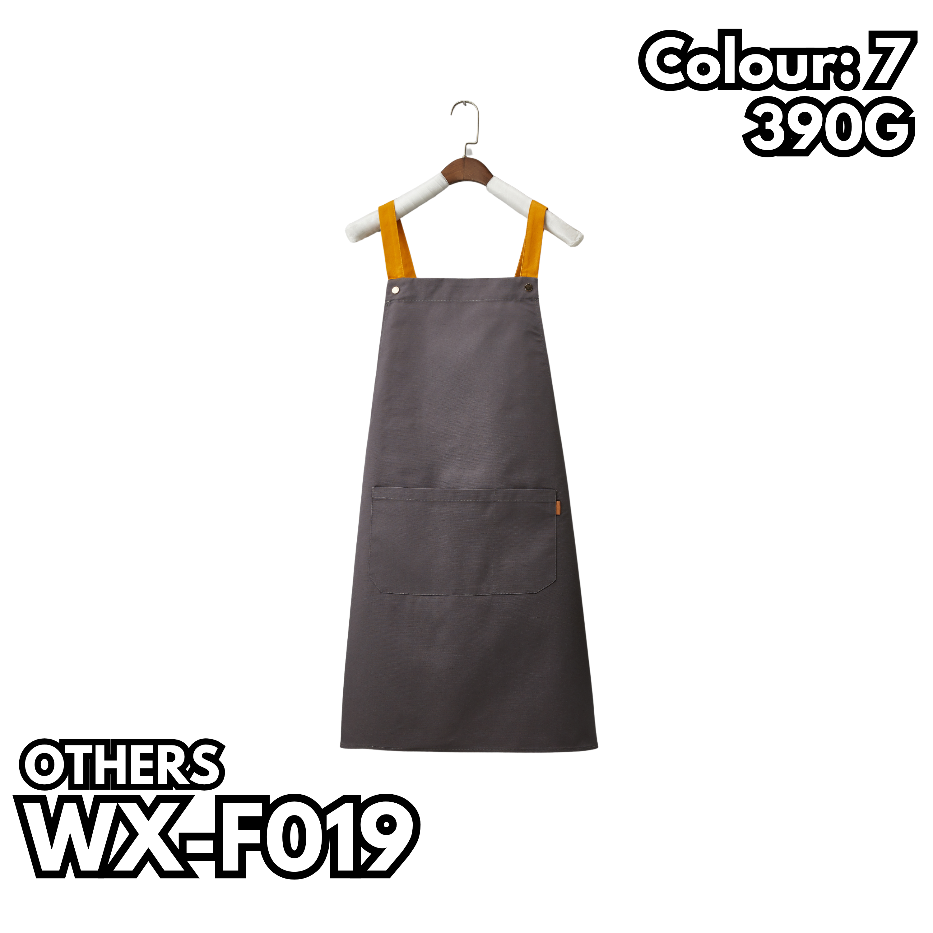 WX-F019 390克帆布拼色肩帶圍裙