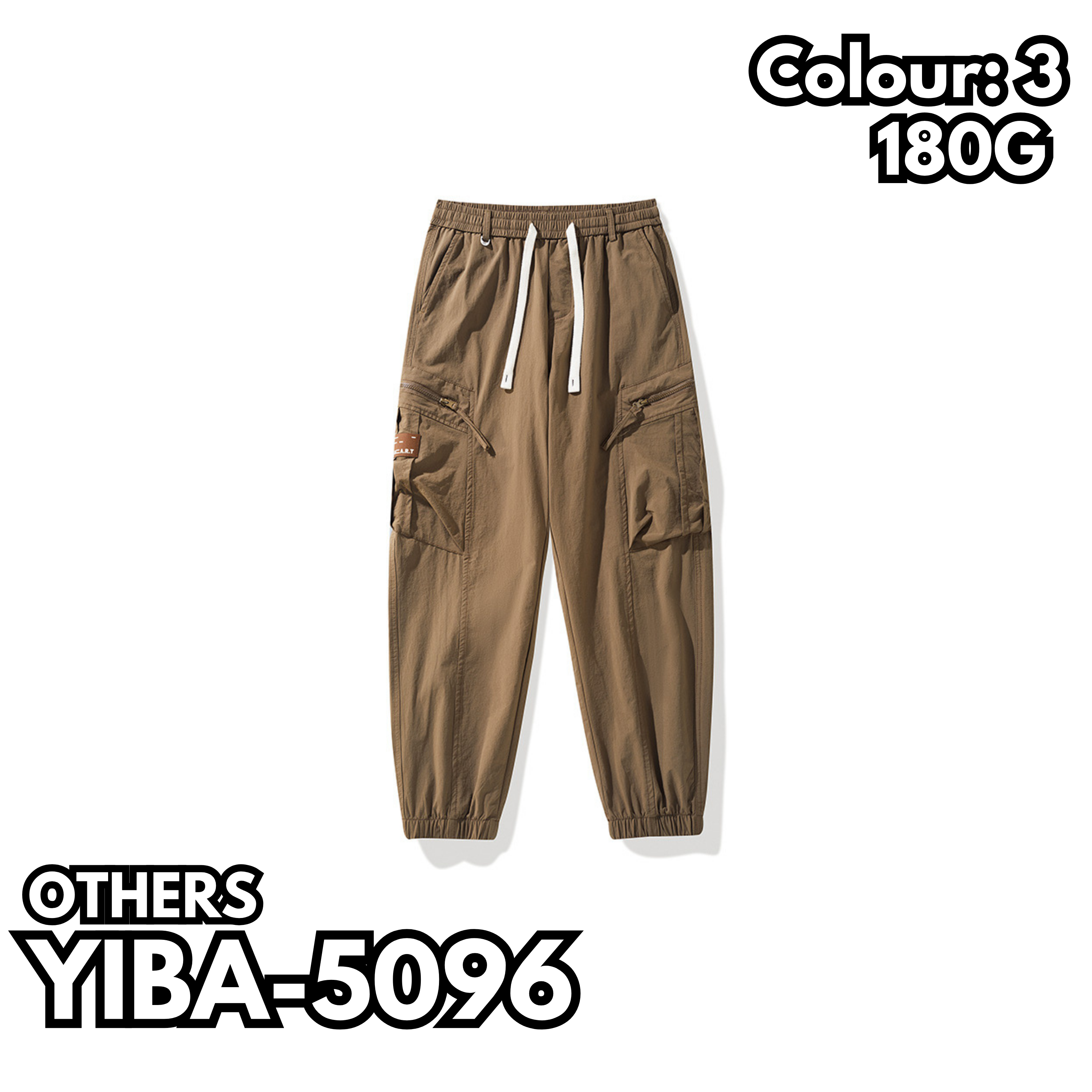 YIBA-5096 180克寬鬆工裝束腳長褲