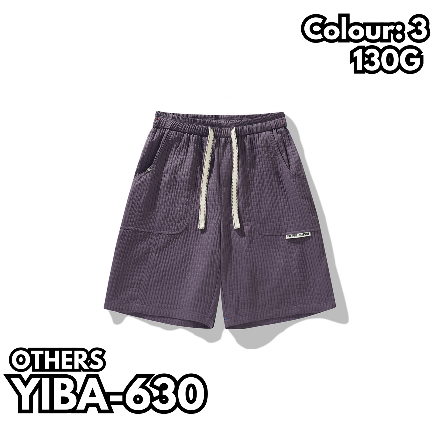YIBA-630 130克休閒格仔布短褲