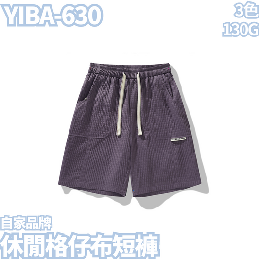 YIBA-630 130g casual plaid shorts