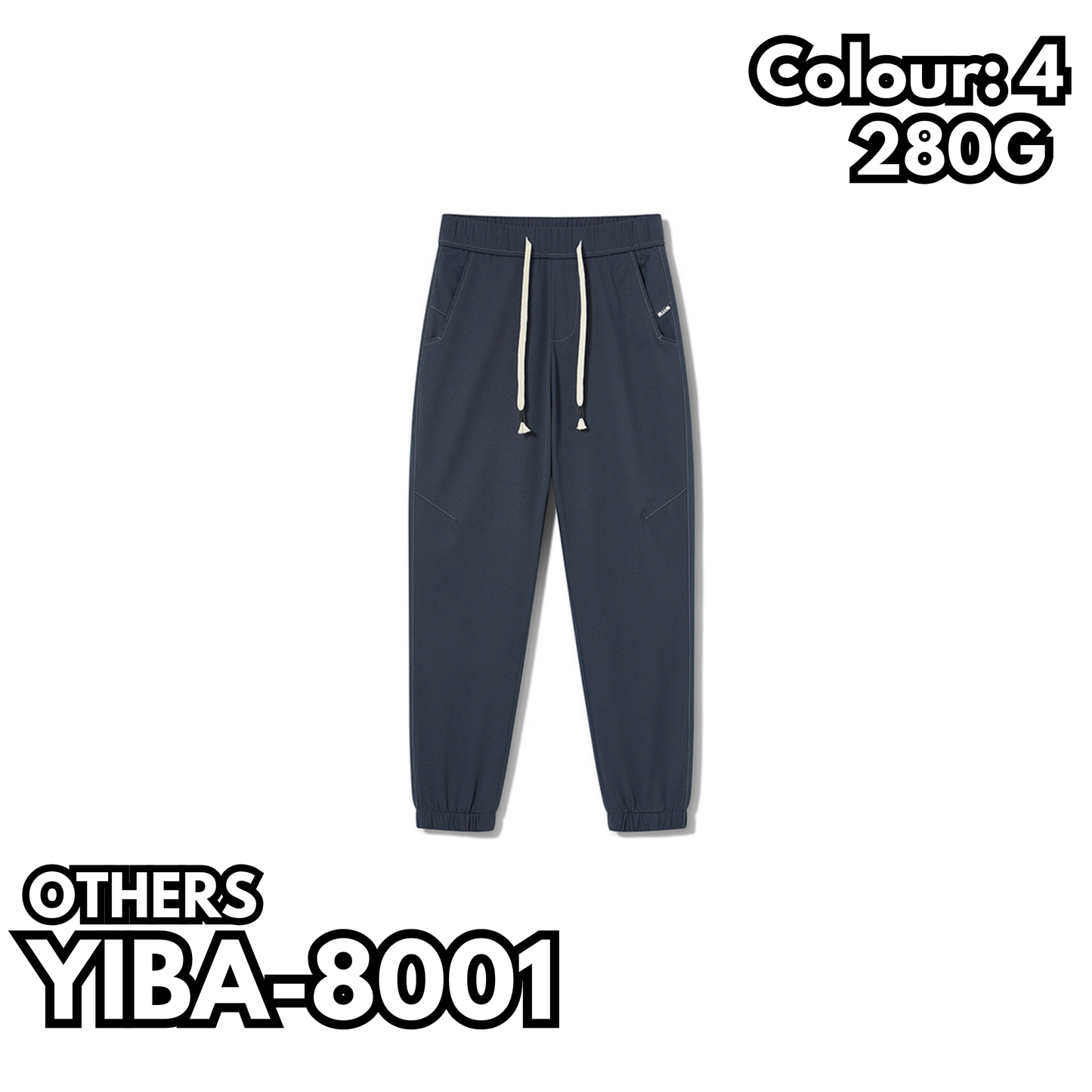 YIBA-8001 280克休閒束腳長褲