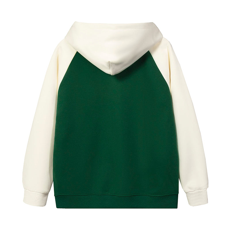 MTD23 拼色插肩拉鍊連帽衛衣