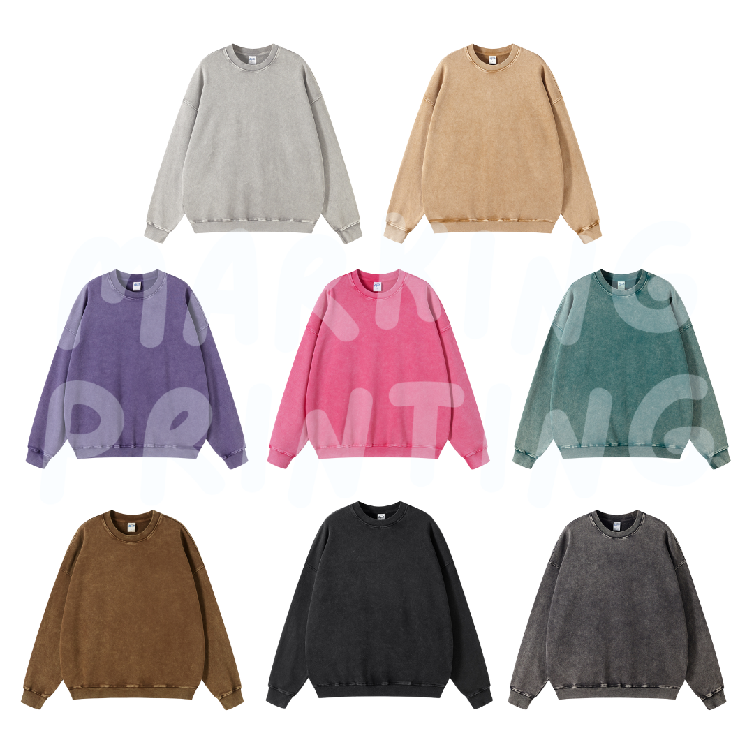 AM2319 360g batik washed heavyweight drop shoulder sweatshirt