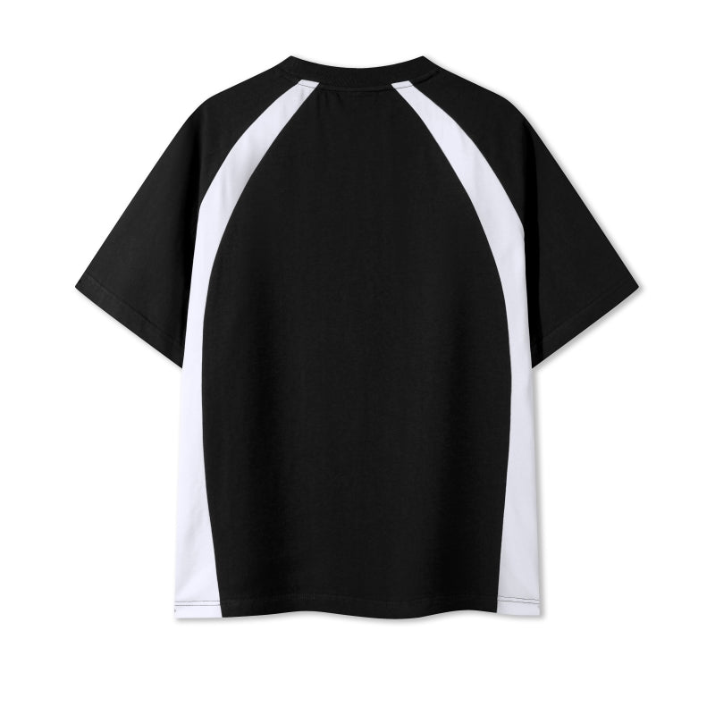 MT7718 250g heavy color matching drop shoulder short sleeve TEE