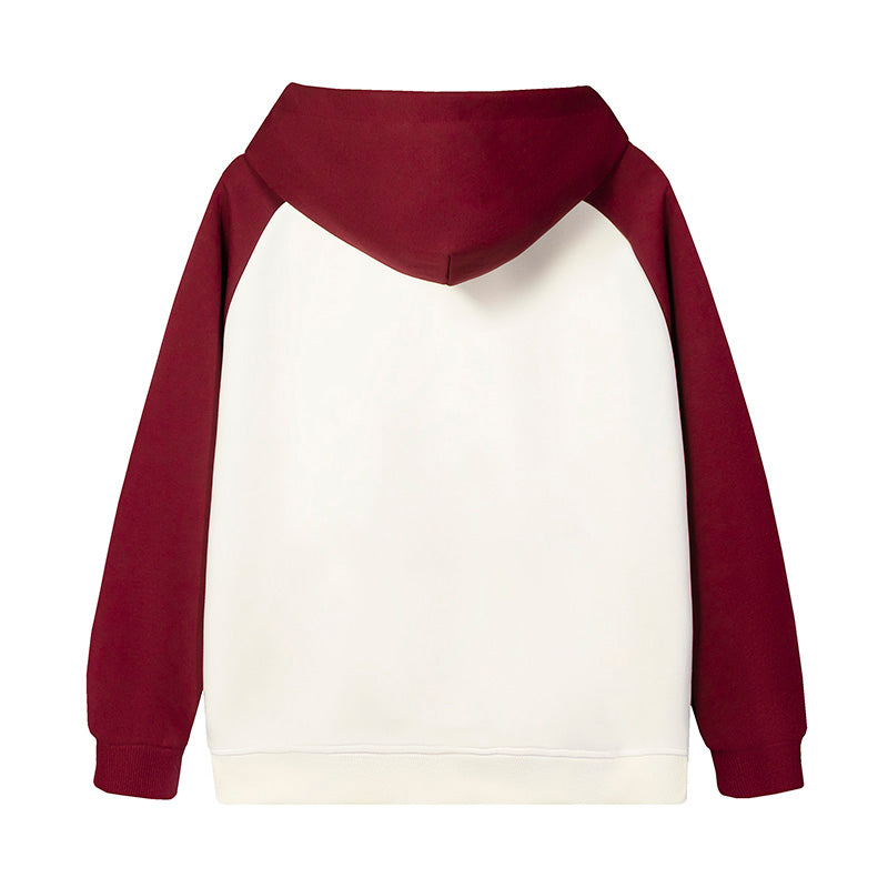 MTD23 拼色插肩拉鍊連帽衛衣