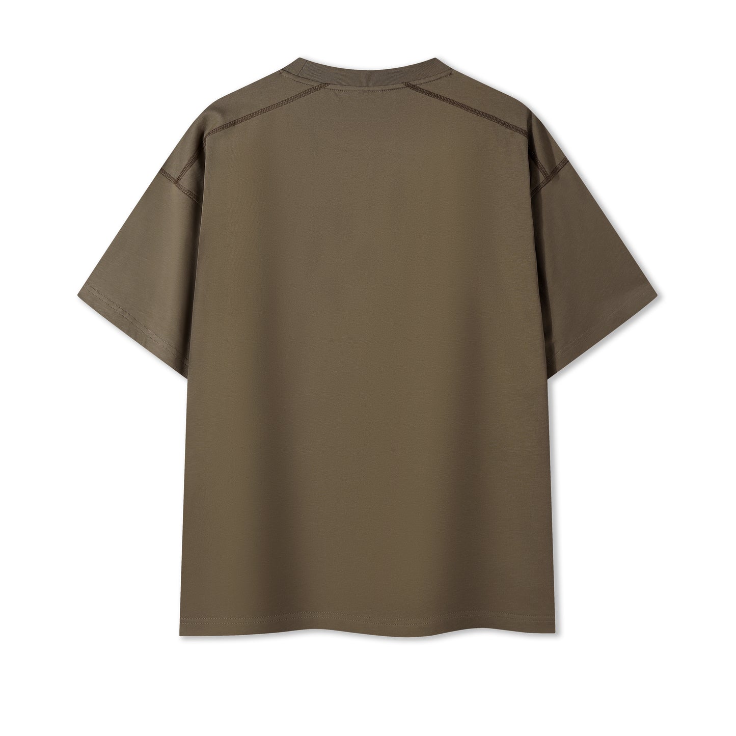 MT7716 重磅撞色線落肩短袖TEE