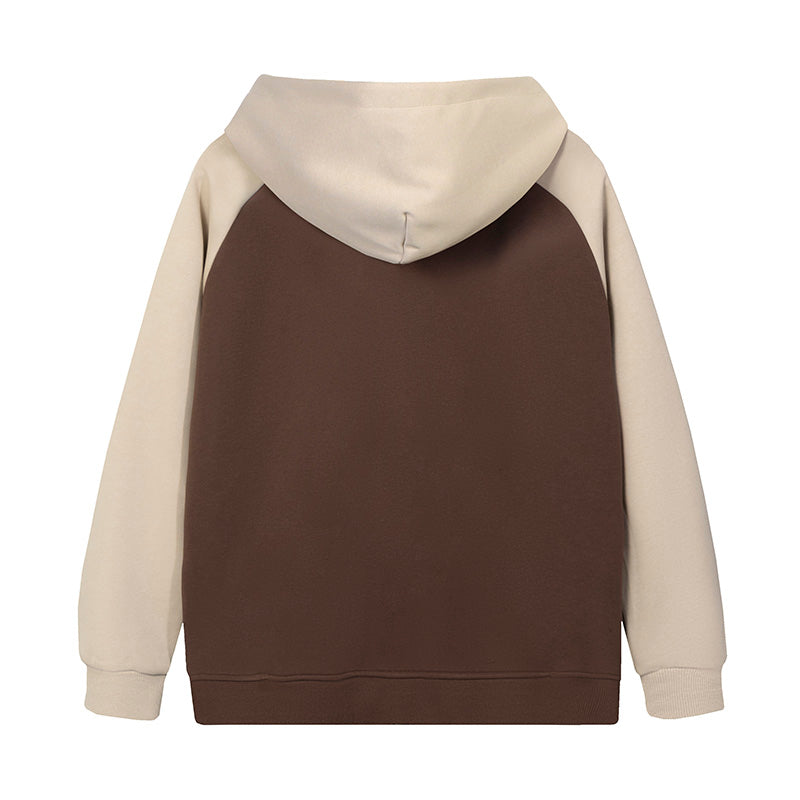 MTD23 拼色插肩拉鍊連帽衛衣