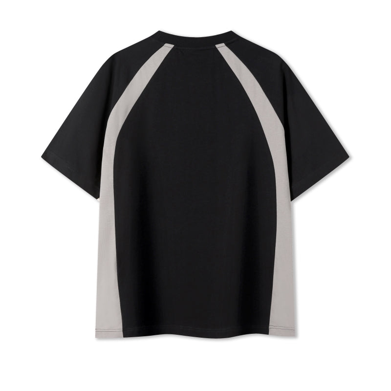 MT7718 250g heavy color matching drop shoulder short sleeve TEE