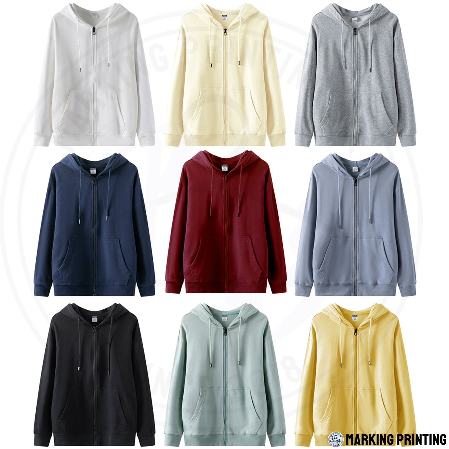 MT056 300g Drop Shoulder Hooded Zip-Up Jacket