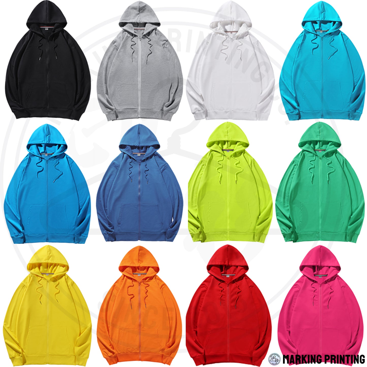 MT705 280g hooded zip-up sweatshirt